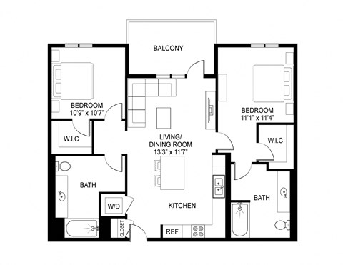 C1 Black and White Floorplan